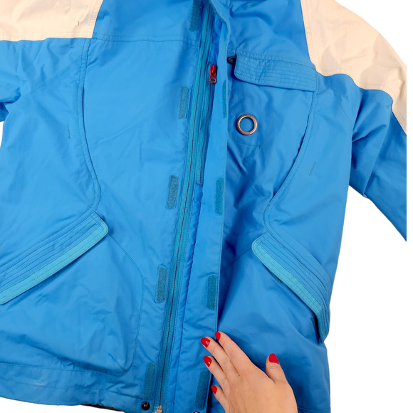 Oakley Jacket Mens Medium Blue White Colorblock Snowboarding Ski Graffiti - Picture 6 of 15